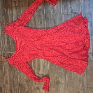 Red lace dress